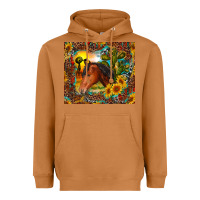 Meerkat western horse and sunflower Heavyweight Hoodie - RanaPortraitStore