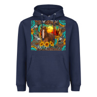 Navy western horse and desert tumbler Heavyweight Hoodie - RanaPortraitStore