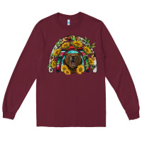 Burgundy bear rainbow Long Sleeve Tee - BarkalooDesign