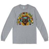 Heather Grey bear rainbow Long Sleeve Tee - BarkalooDesign