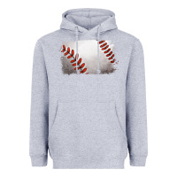 Heather Grey baseball brushstroke Heavyweight Hoodie - RanaPortraitStore