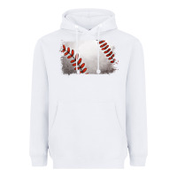 White baseball brushstroke Heavyweight Hoodie - RanaPortraitStore