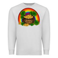 Dove Grey st patricks shamrock gold leopard rainbow Premium Sweatshirt - RanaPortraitStore