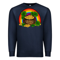 Navy st patricks shamrock gold leopard rainbow Premium Sweatshirt - RanaPortraitStore
