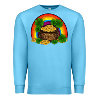 Ocean Blue st patricks shamrock gold leopard rainbow Premium Sweatshirt - RanaPortraitStore