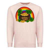 Pale Pink st patricks shamrock gold leopard rainbow Premium Sweatshirt - RanaPortraitStore