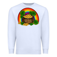 White st patricks shamrock gold leopard rainbow Premium Sweatshirt - RanaPortraitStore