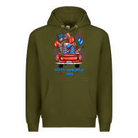 Army Green happy memorial day farm truck Premium Hoodie - JahusDesignShop