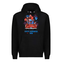 Black happy memorial day farm truck Premium Hoodie - JahusDesignShop