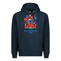 Navy happy memorial day farm truck Premium Hoodie - JahusDesignShop