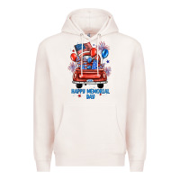 Pale Pink happy memorial day farm truck Premium Hoodie - JahusDesignShop