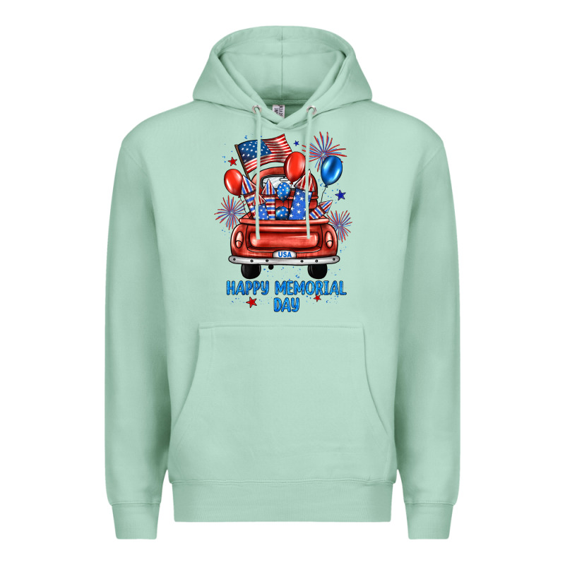 Happy Memorial Day Farm Truck Premium Hoodie by JahusDesignShop | Teevron