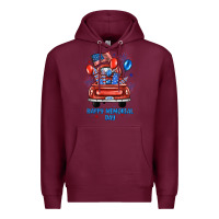 Burgundy happy memorial day farm truck Premium Hoodie - JahusDesignShop