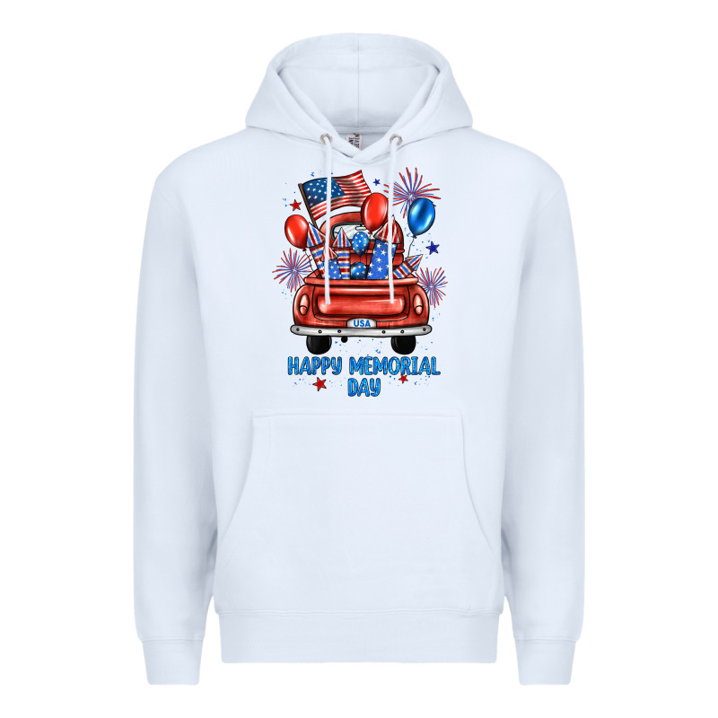 Happy Memorial Day Farm Truck Premium Hoodie by JahusDesignShop | Teevron