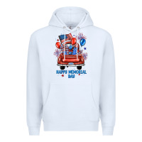White happy memorial day farm truck Premium Hoodie - JahusDesignShop