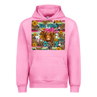 Fuchsia Pink just a little moody long haired cow Urban Hoodie - Jasminsmagicworld
