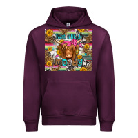 Mauve Wine just a little moody long haired cow Urban Hoodie - Jasminsmagicworld