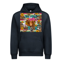 Navy just a little moody long haired cow Urban Hoodie - Jasminsmagicworld