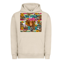 Pigment French Oak just a little moody long haired cow Urban Hoodie - Jasminsmagicworld