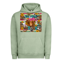 Pigment Oil Green just a little moody long haired cow Urban Hoodie - Jasminsmagicworld