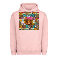 Pigment Salmon just a little moody long haired cow Urban Hoodie - Jasminsmagicworld