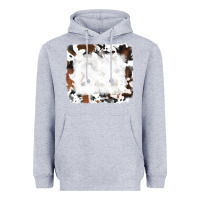 Heather Grey black and brown cowhide Heavyweight Hoodie - RanaPortraitStore
