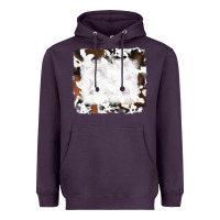Plum black and brown cowhide Heavyweight Hoodie - RanaPortraitStore