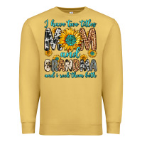 Antique Gold i have two titles mom and grandma and i rock them Premium Sweatshirt - Zillion Design Studio