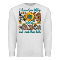 Oatmeal Heather i have two titles mom and grandma and i rock them Premium Sweatshirt - Zillion Design Studio