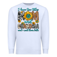 White i have two titles mom and grandma and i rock them Premium Sweatshirt - Zillion Design Studio
