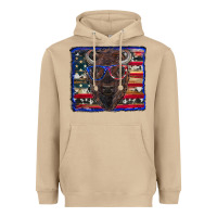 Mushroom bison with american flag Heavyweight Hoodie - RanaPortraitStore