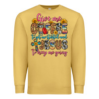 Antique Gold give me coffee to get me started and jesus to keep Premium Sweatshirt - Zillion Design Studio