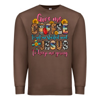 Chestnut give me coffee to get me started and jesus to keep Premium Sweatshirt - Zillion Design Studio