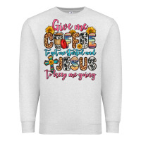 Oatmeal Heather give me coffee to get me started and jesus to keep Premium Sweatshirt - Zillion Design Studio