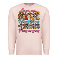 Pale Pink give me coffee to get me started and jesus to keep Premium Sweatshirt - Zillion Design Studio