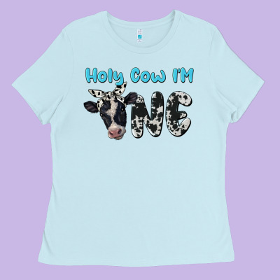 Holy Cow I'm One Ladies Tee Designed By Barkaloodesign