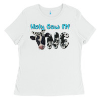 White holy cow i'm one Ladies Tee - BarkalooDesign