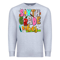 Heather Grey sixth grade vibes Premium Sweatshirt - texasbilliewilder