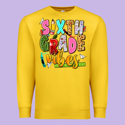 Sixth Grade Vibes Premium Sweatshirt Designed By Texasbilliewilder