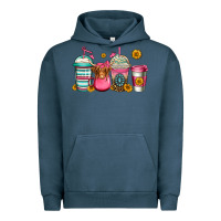 Pigment Midnight Navy longhaired cow coffee cups Urban Hoodie - Jasminsmagicworld