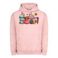 Pigment Salmon longhaired cow coffee cups Urban Hoodie - Jasminsmagicworld
