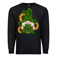 Black st patricks day shamrock gnomes  sunflowers Premium Sweatshirt - RanaPortraitStore