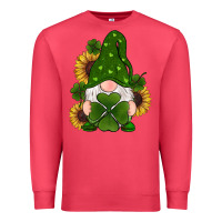 Cardinal st patricks day shamrock gnomes  sunflowers Premium Sweatshirt - RanaPortraitStore