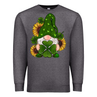 Charcoal Heather st patricks day shamrock gnomes  sunflowers Premium Sweatshirt - RanaPortraitStore