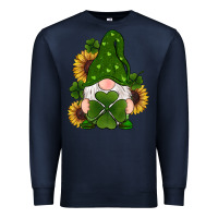 Navy st patricks day shamrock gnomes  sunflowers Premium Sweatshirt - RanaPortraitStore