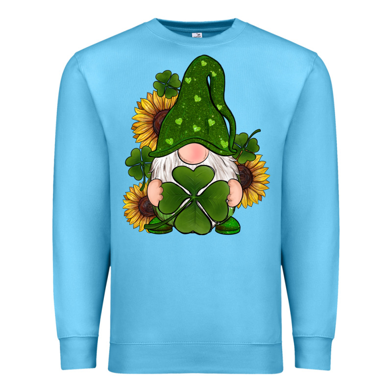 St Patricks Day Shamrock Gnomes  Sunflowers Premium Sweatshirt by RanaPortraitStore | Teevron