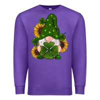 Purple st patricks day shamrock gnomes  sunflowers Premium Sweatshirt - RanaPortraitStore