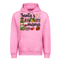 Fuchsia Pink santa's favorite mama Urban Hoodie - AdoDesignShop