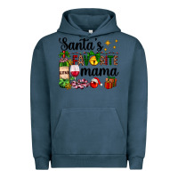Pigment Midnight Navy santa's favorite mama Urban Hoodie - AdoDesignShop