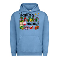 Pigment Pebble Blue santa's favorite mama Urban Hoodie - AdoDesignShop
